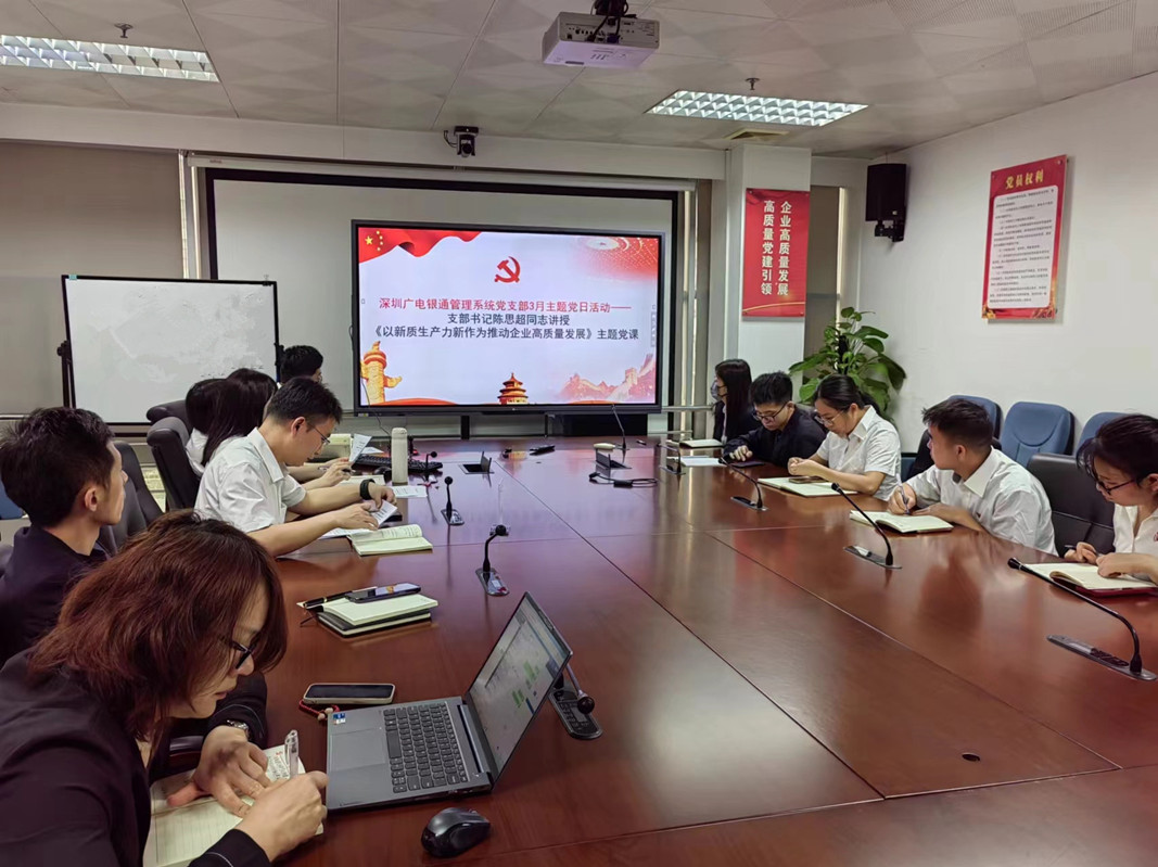 “深入學(xué)習(xí)貫徹兩會精神，深悟細研新質(zhì)生產(chǎn)力” ——廣電銀通黨總支下屬各黨支部開展專題黨課活動